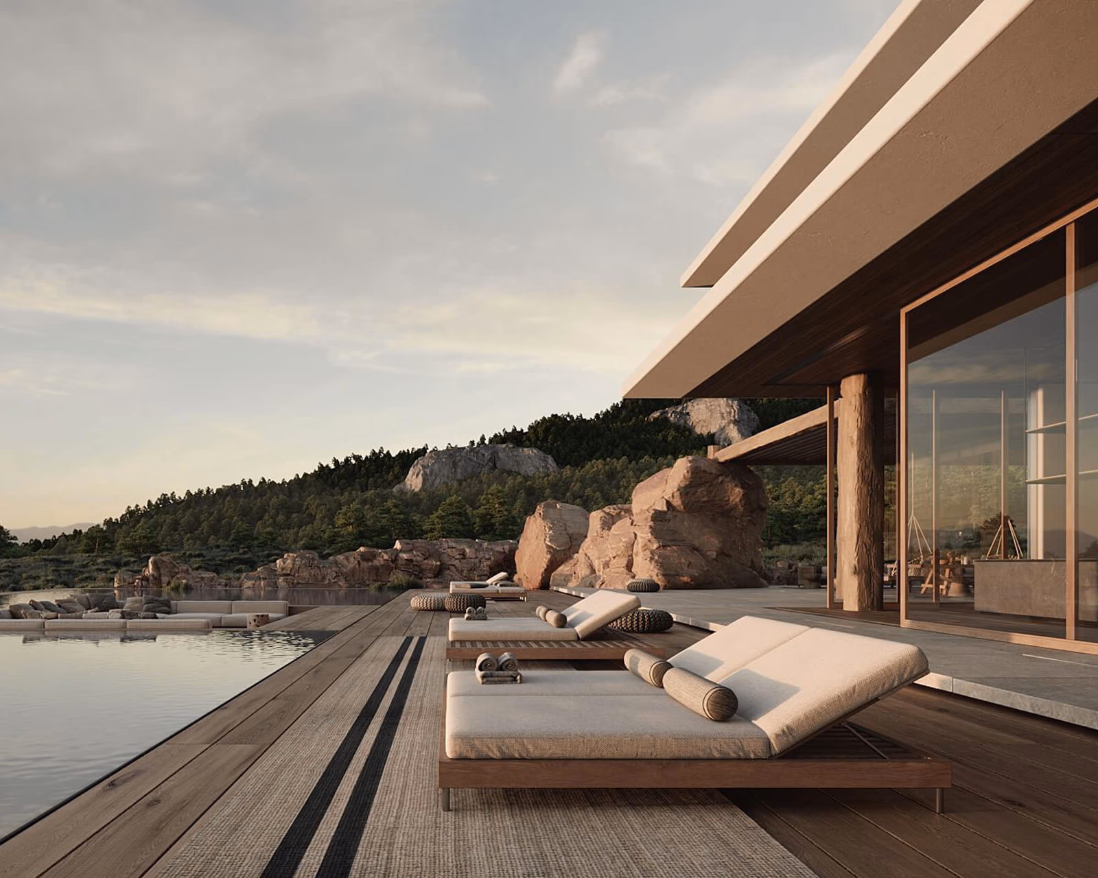 Modern minimalist architectural design by MORE Z Architects, a leading interior design firm in Marrakech, Morocco